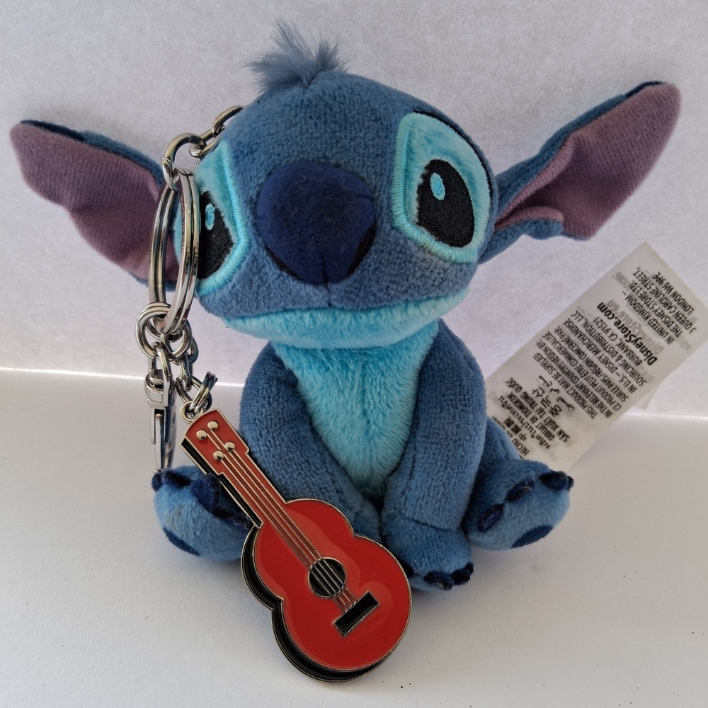 Disney Lilo & Stitch Mini Plush Keychain Ukulele Metal Charm & Action Pen Lot - Picture 2 of 8